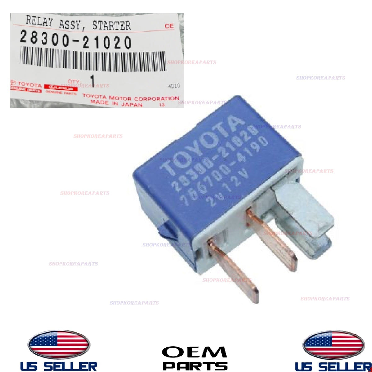 GENUINE 4pin Relay Assembly Starter 2003-2025 Toyota Lexus 28300-21020