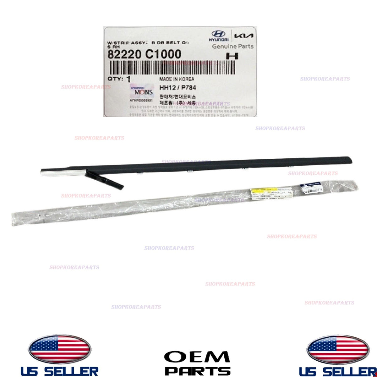 GENUINE OEM Front Door RIGHT Passenger Side Belt Molding 2015-19 Hyundai Sonata