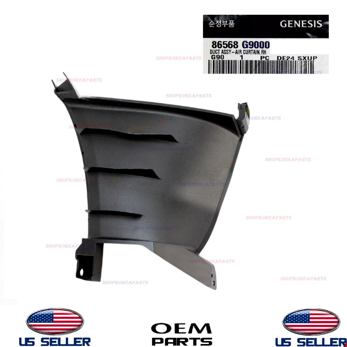 GENUINE OEM Front Bumper Duct Air Curtain RIGHT Passenger Side 19-21 Genesis G70