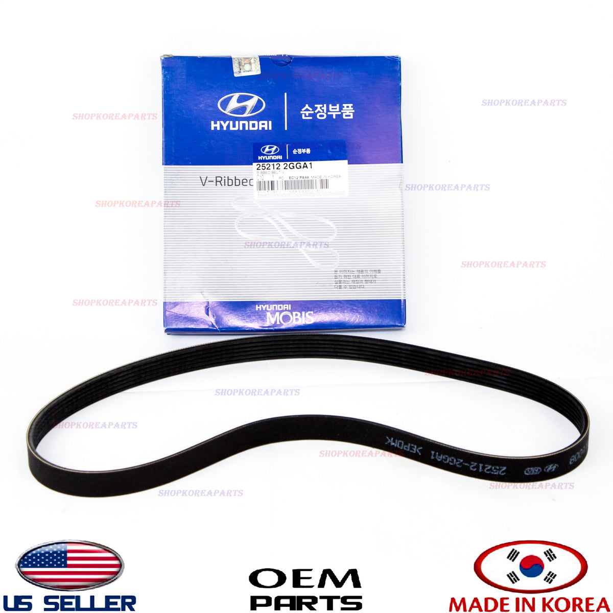 GENUINE Fan Drive Belt V-Ribbed OEM Hyundai Kia 2.0L 2.4L *See compatibility