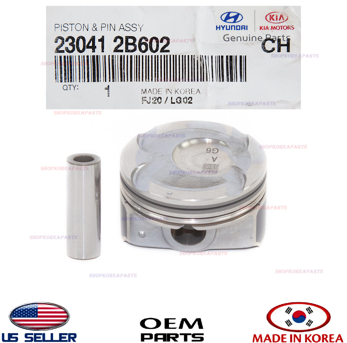 GENUINE Engine Piston & Pin Assy 1.6L STD-A ⭐OEM⭐ HYUNDAI KIA *See compatibility