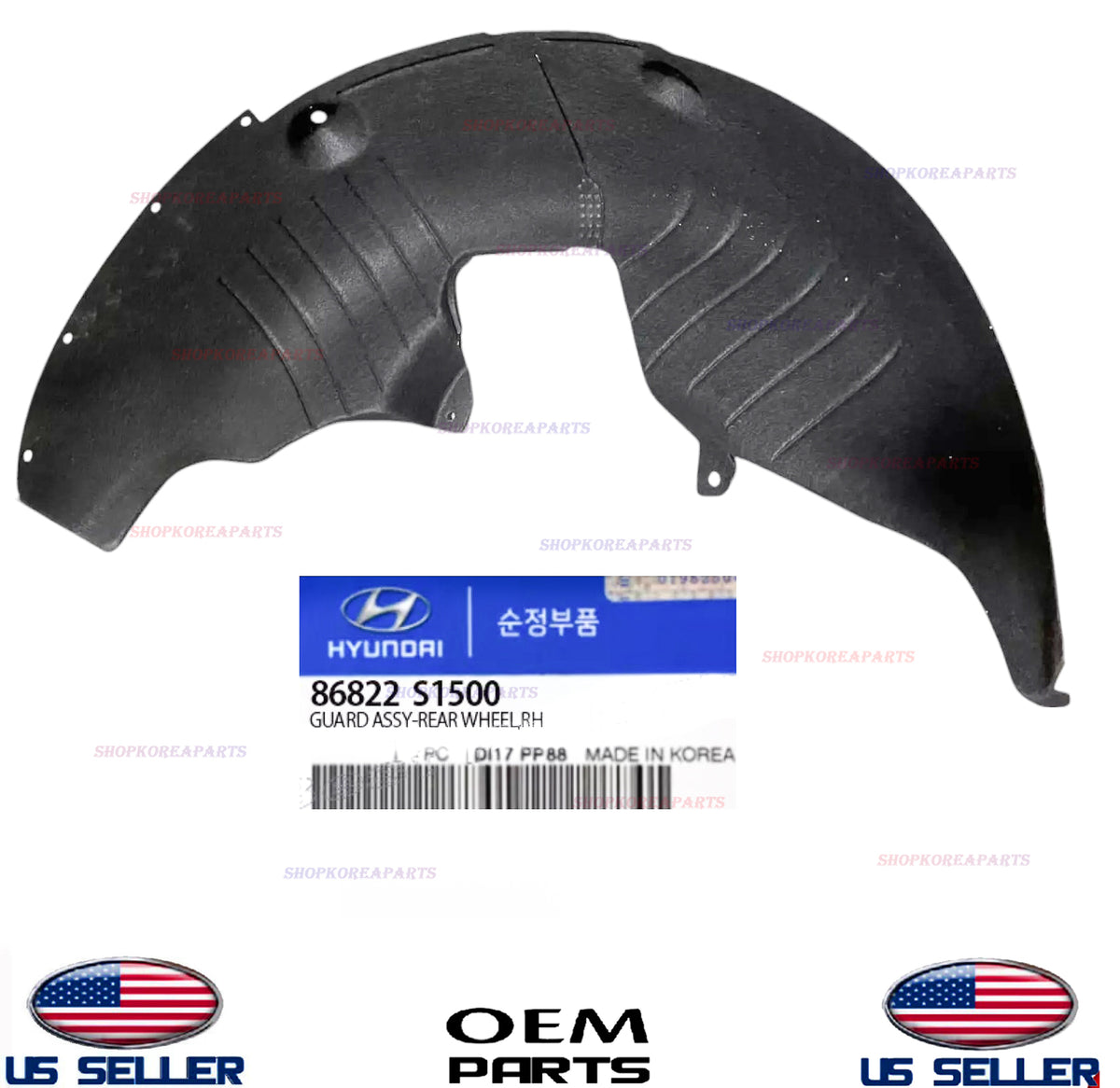 GENUINE OEM REAR Right Passenger Side Wheel Guard Liner 2021-23 Hyundai Santa Fe