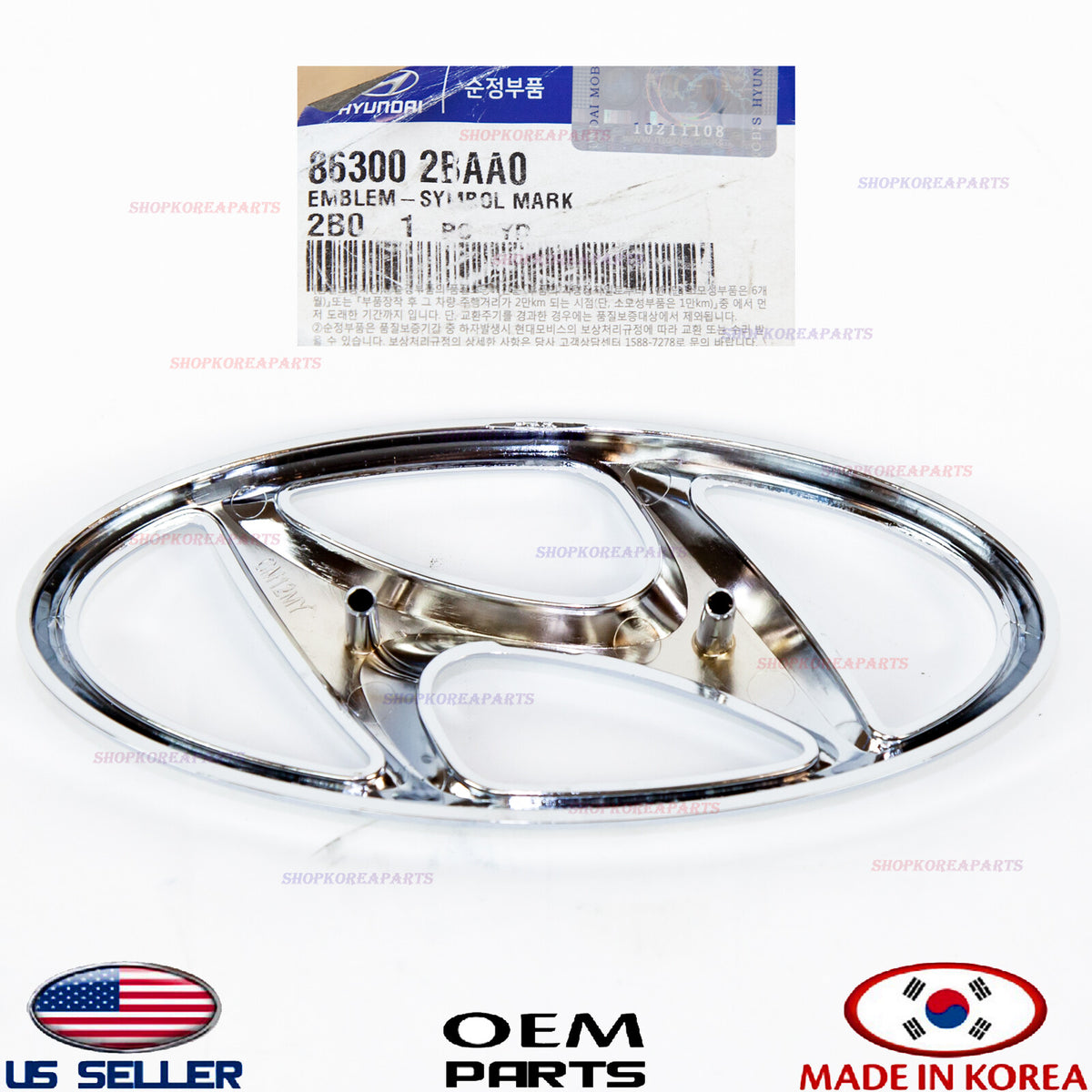 EMBLEM FRONT GRILLE LOGO (H) GENUINE! FOR HYUNDAI SANTA FE 2012 863002BAA0