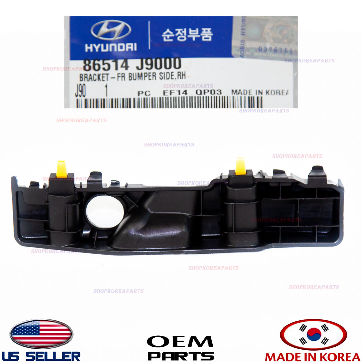 GENUINE Bumper Retainer Bracket Front Right Passenger Side OE Hyundai Kona 18-21