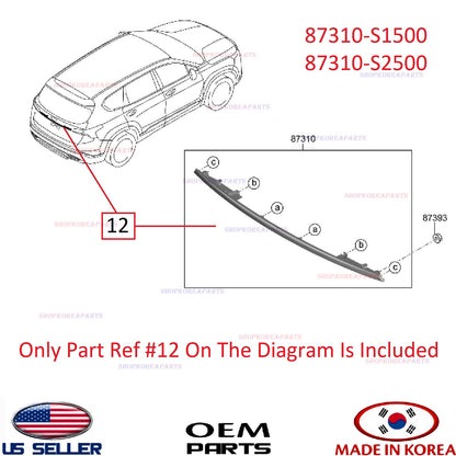 GENUINE Tail Gate Garnish Reflector Molding ⭐OEM⭐ Hyundai Santa Fe 2021-2023