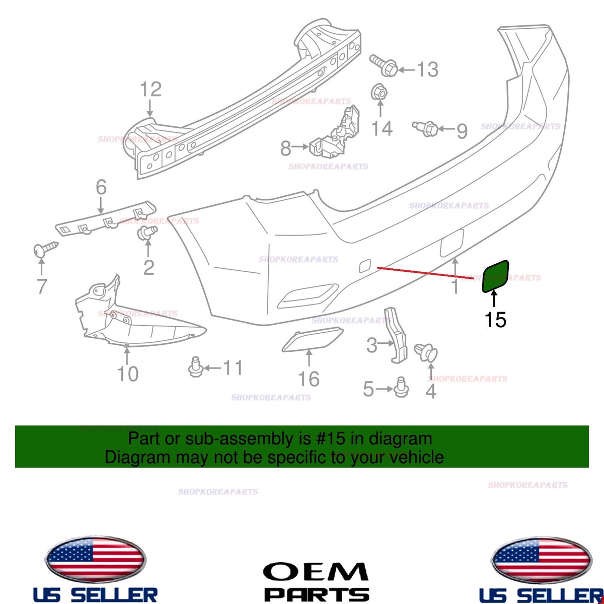 GENUINE Rear Tow Eye Cap Cover Hook 2017-23 Subaru Impreza 5D WAGON 57731FL550NN