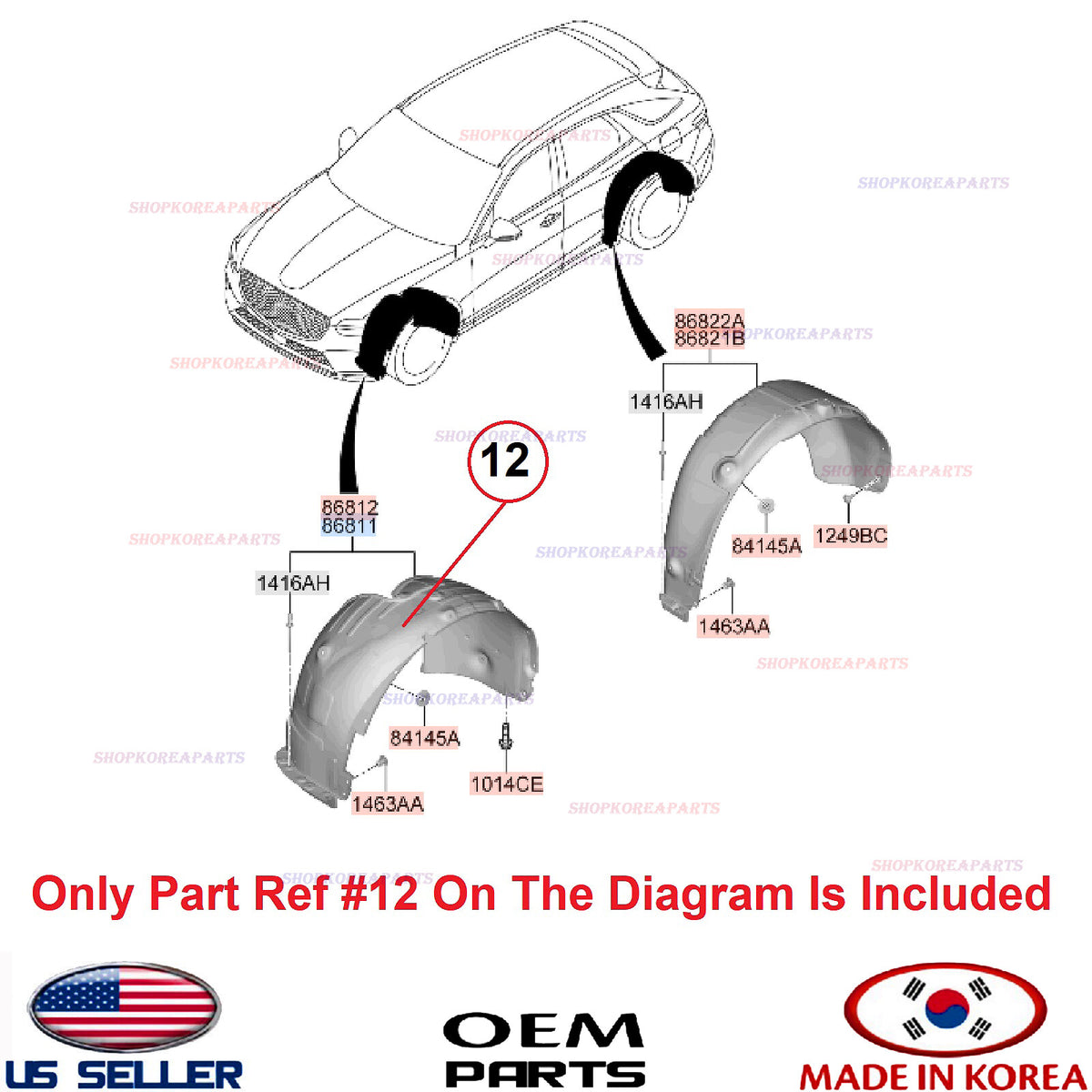 GENUINE Fender Liner Front LEFT Driver Side ⭐OEM⭐ Genesis GV70 Sport 2022-2025