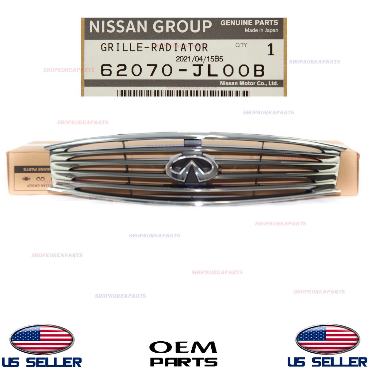 GENUINE Front Radiator Grille Chrome w/Emblem OEM Infiniti G37 Q60 2008-2015