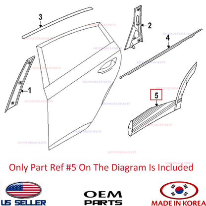 GENUINE Rear Door Lower Molding LEFT Driver ⭐OEM⭐ Kia EV9 LIGHT WIND 2024-2025