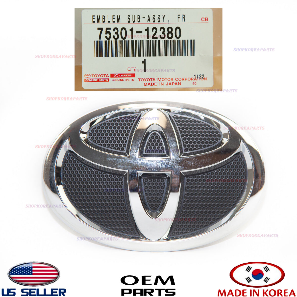 GENUINE OEM Front Bumper Grille Emblem Logo CHROME 2009-2013 Toyota Corolla