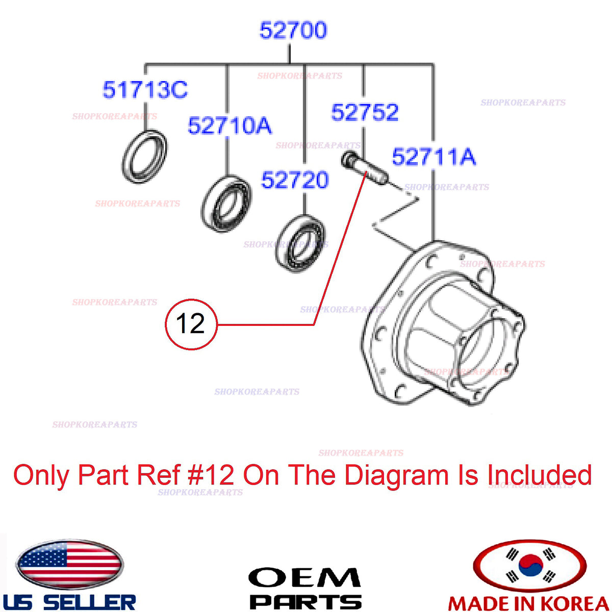 GENUINE Wheel Hub Bolt ⭐OEM⭐ Hyundai Kia 52755-4F000