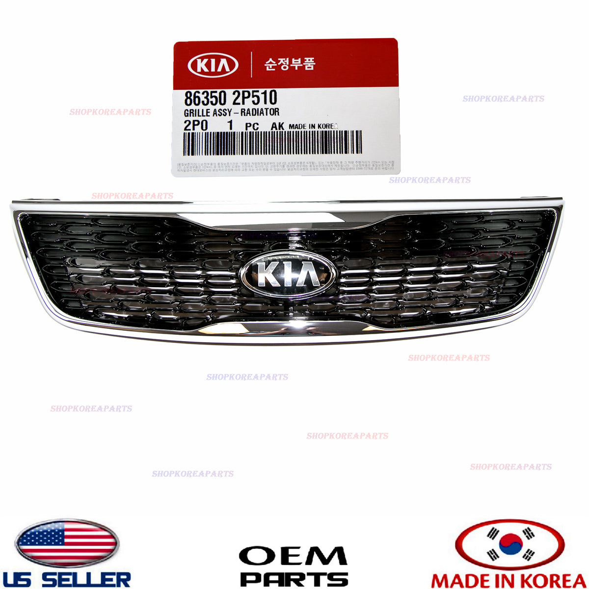 GENUINE Front Bumper Radiator Grille Chrome OEM Kia Sorento 2014-2015