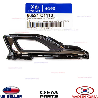 FRONT FOG LIGHT COVER LEFT BEZEL TRIM FRAME GENUINE! SONATA 2015-2017 86521C1110