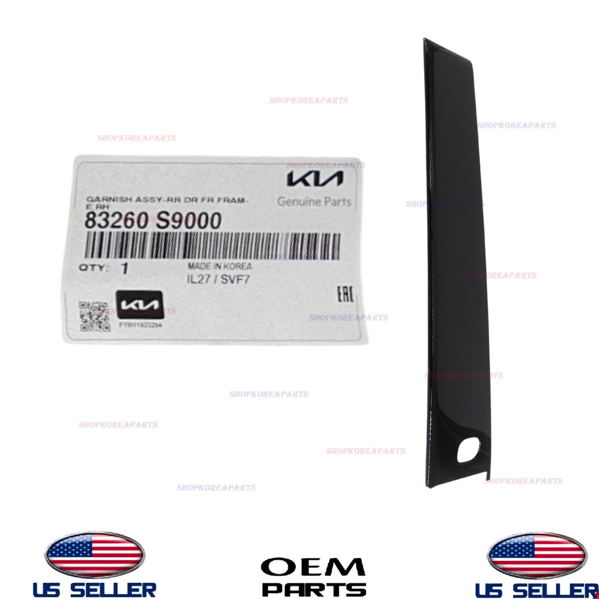 GENUINE Rear Door Garnish Pillar Applique RIGHT Passenger Side 20-25 Telluride