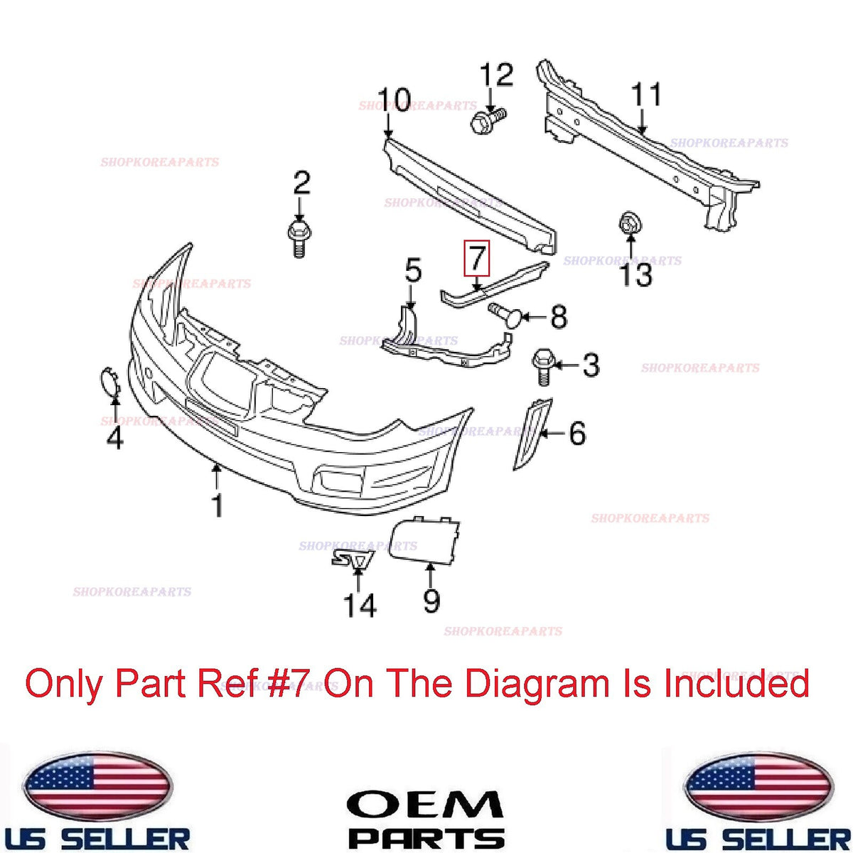 GENUINE Front Bumper Bracket Slider RIGHT Passenger Subaru Impreza Sedan 2006-07