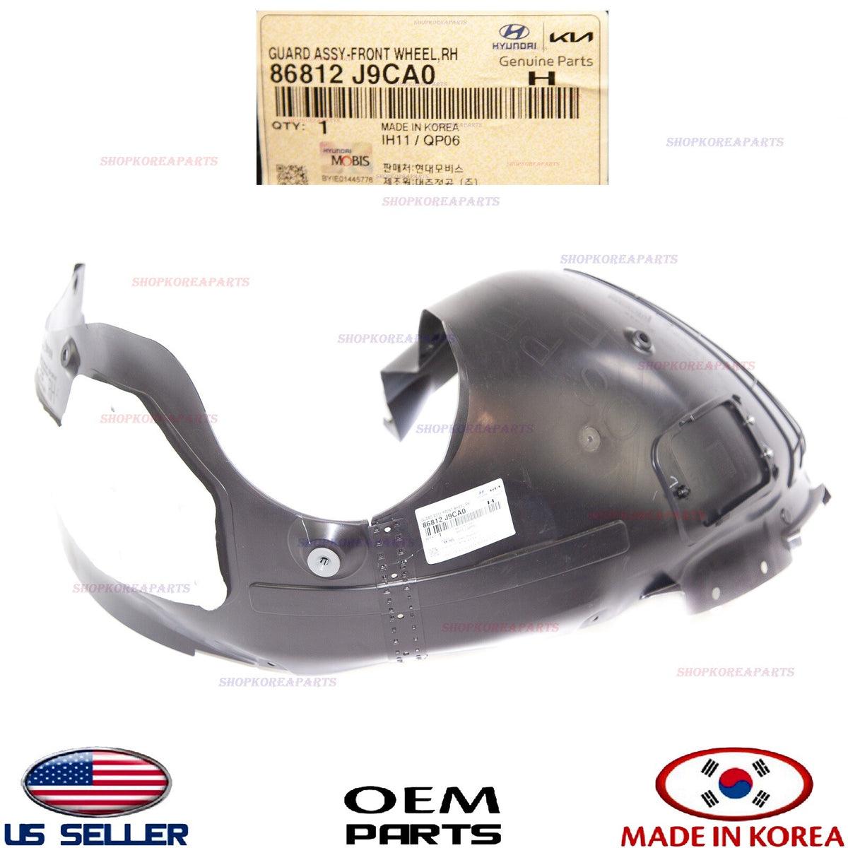 GENUINE Fender Liner Front RIGHT Passenger Side ⭐OEM⭐ Kona 2022-2023 86812-J9CA0