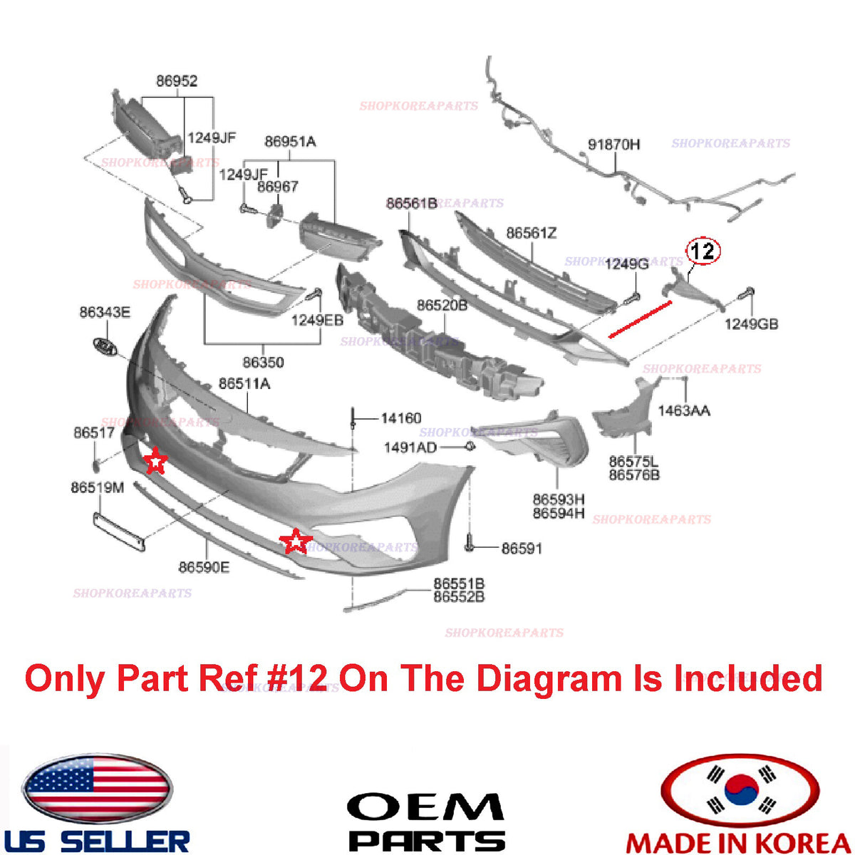 GENUINE OEM LEFT Driver Side Front Bumper Fog Lamp Cap Cover 19–20 Optima Hybrid