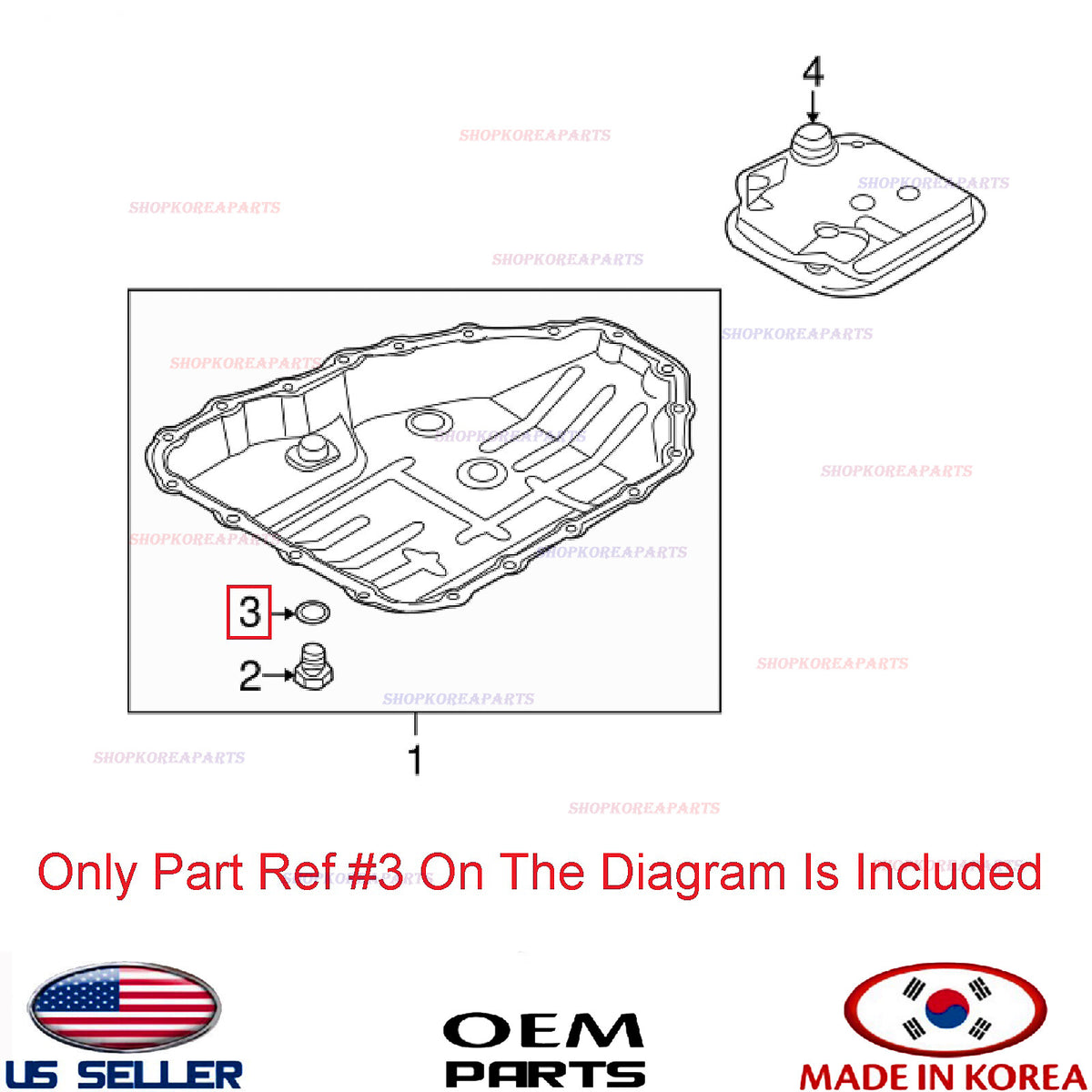 Auto Transmission Drain Plug Magnet Gasket OEM HYUNDAI KIA *See Compatibility
