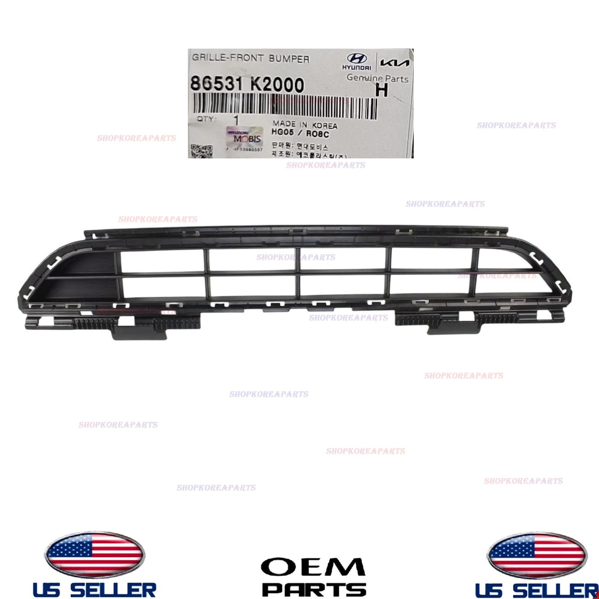 GENUINE Front Bumper Lower Grille 2020-2025 Hyundai Venue SE SEL 86531-K2000