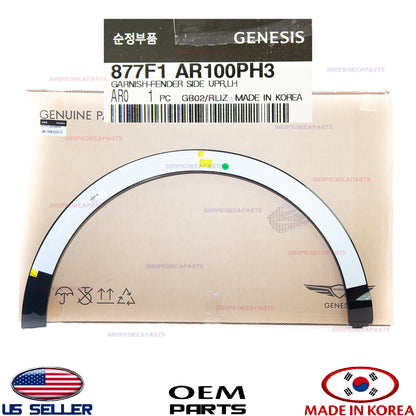 GENUINE BLACK Front Fender Wheel Molding LEFT Driver Side OEM GV70 Sport 2022-26
