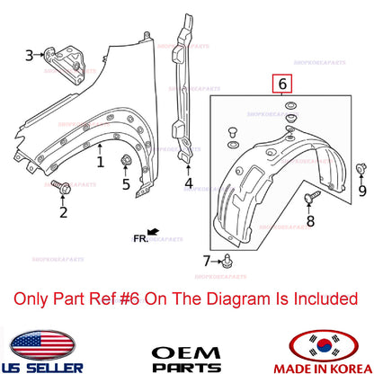 GENUINE Fender Liner Front LEFT Driver ⭐OEM⭐ Hyundai Kona N-Line 2022-2023