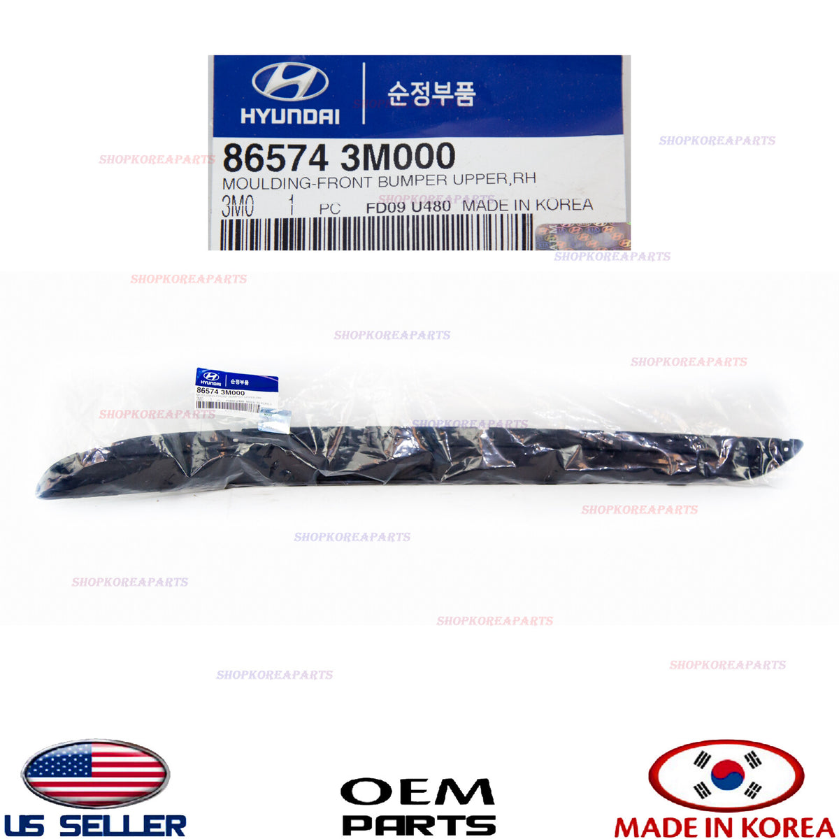 MOULDING FRONT BUMPER UPPER right PASSENGER SIDE ⭐OEM⭐ GENESIS SEDAN 2009-2014