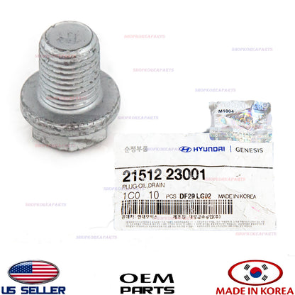 GENUINE Engine Oil Drain Plug OEM for Various Hyundai Kia Models 2151223001