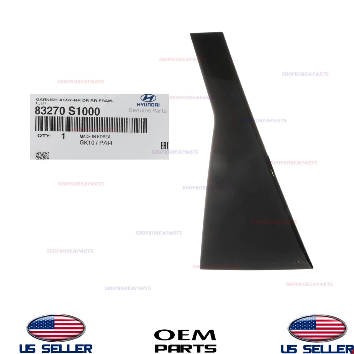 GENUINE Rear LEFT Driver Side Door Frame Garnish 2019-2023 Hyundai Santa Fe