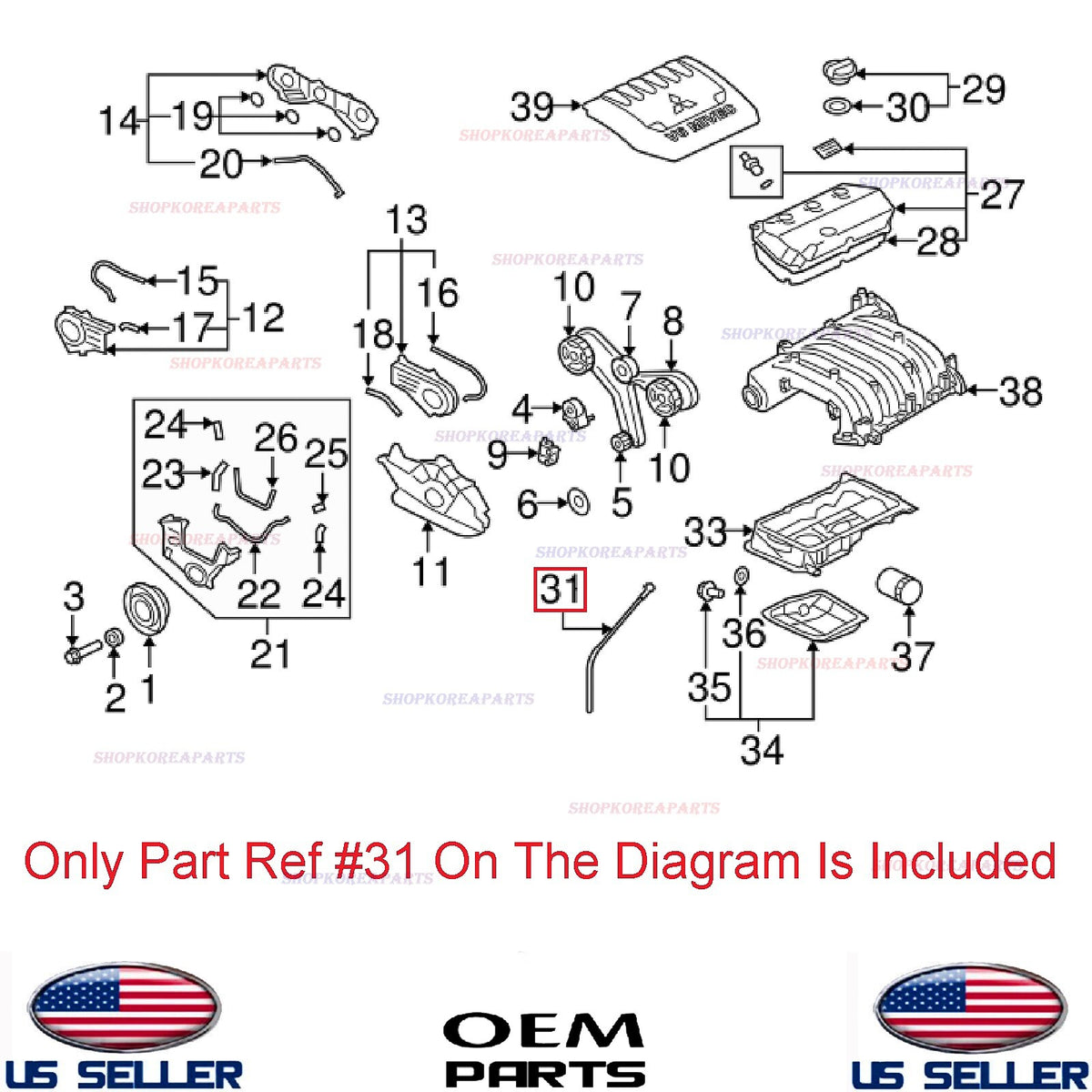 GENUINE Engine Oil Level Dipstick ⭐OEM⭐ Mitsubishi Outlander 3.0L V6 2007-2020
