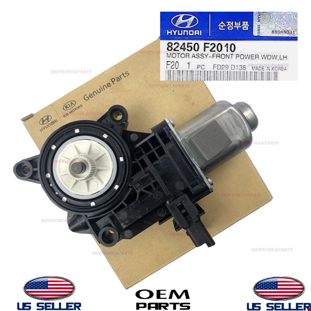 GENUINE OEM Front LEFT Driver Side Power Window Motor 2017-2020 Elantra Sedan