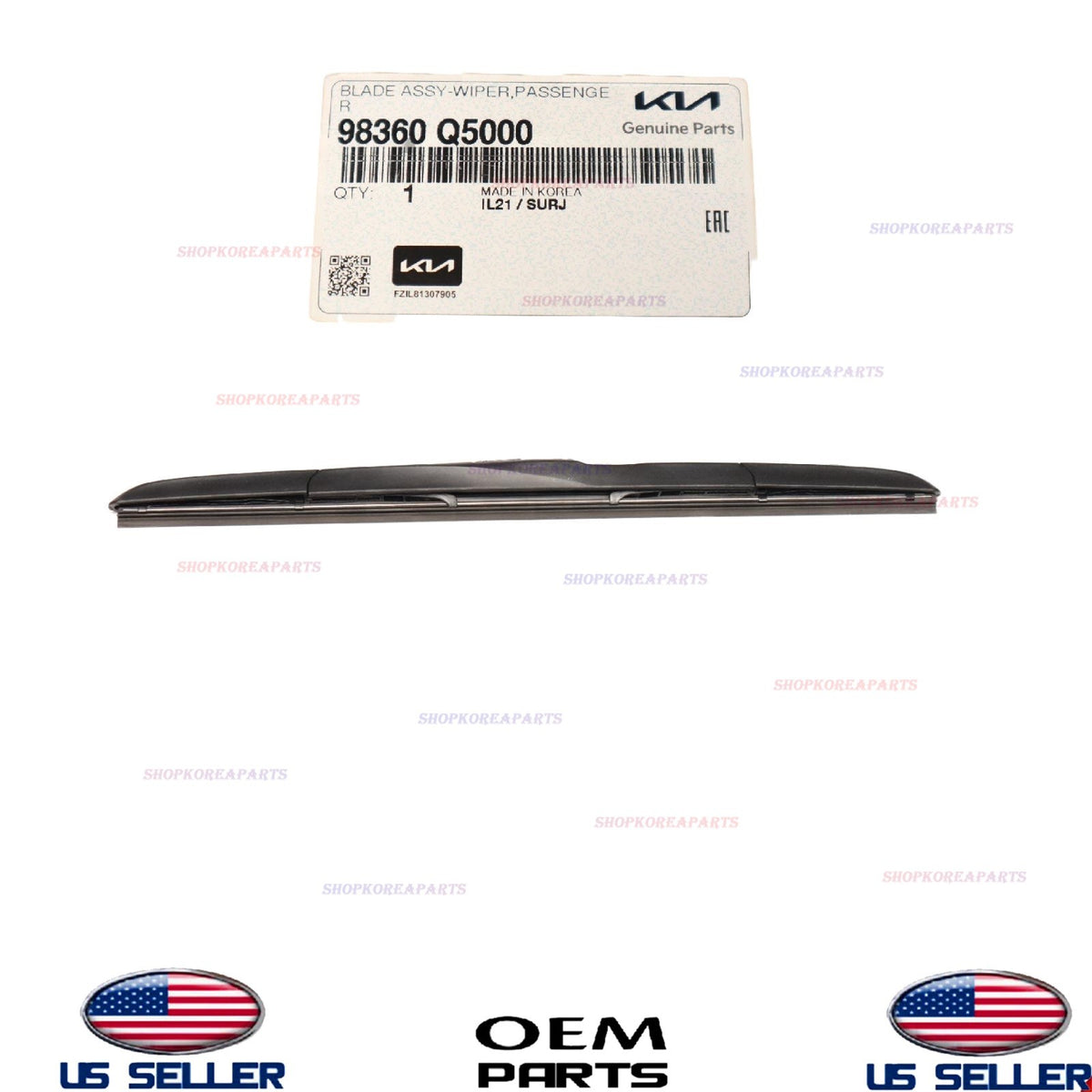 GENUINE OEM Front Wiper Blade RIGHT Passenger Side 2022-2025 Ioniq 5 Ioniq 6