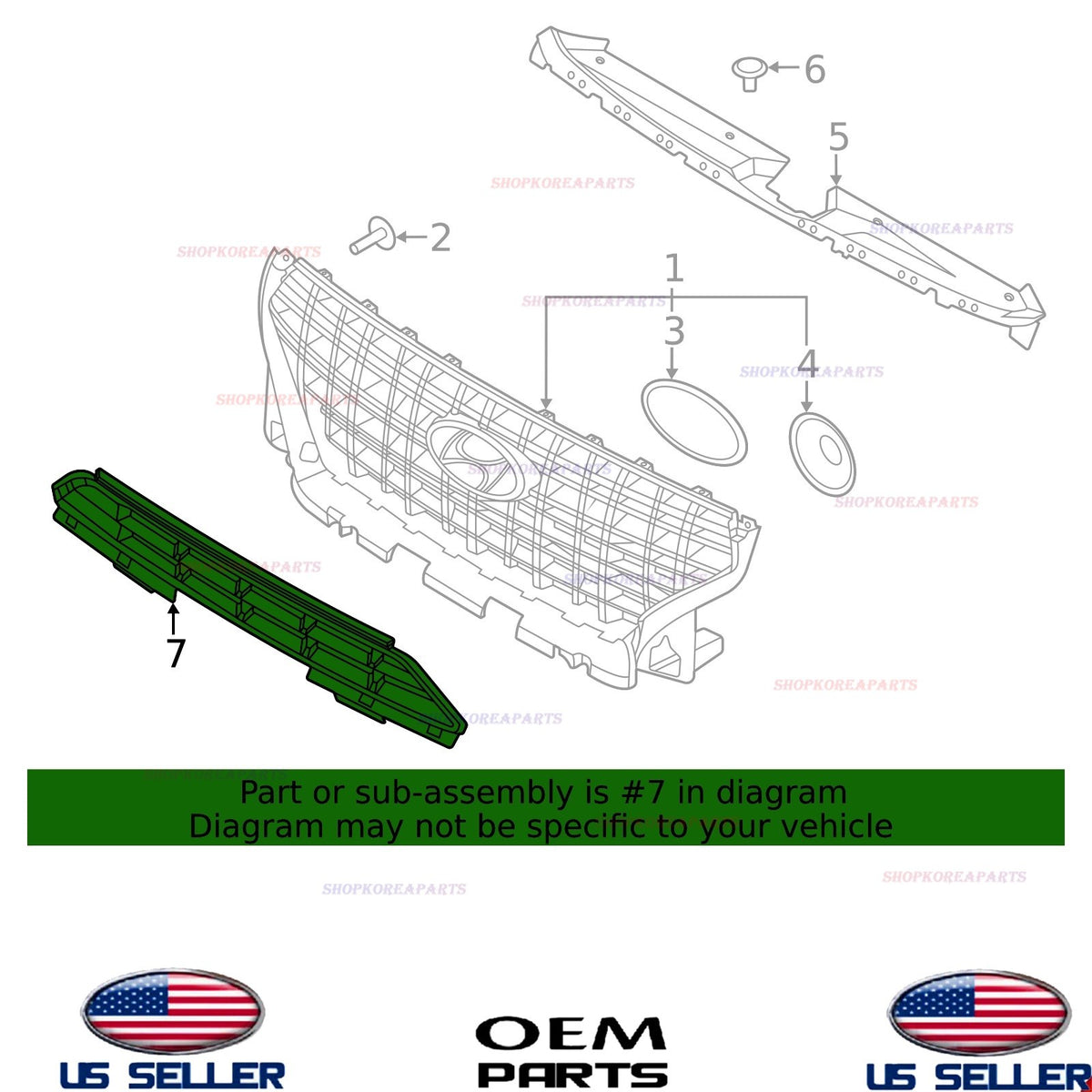 GENUINE Front Bumper Lower Grille 2020-2025 Hyundai Venue SE SEL 86531-K2000