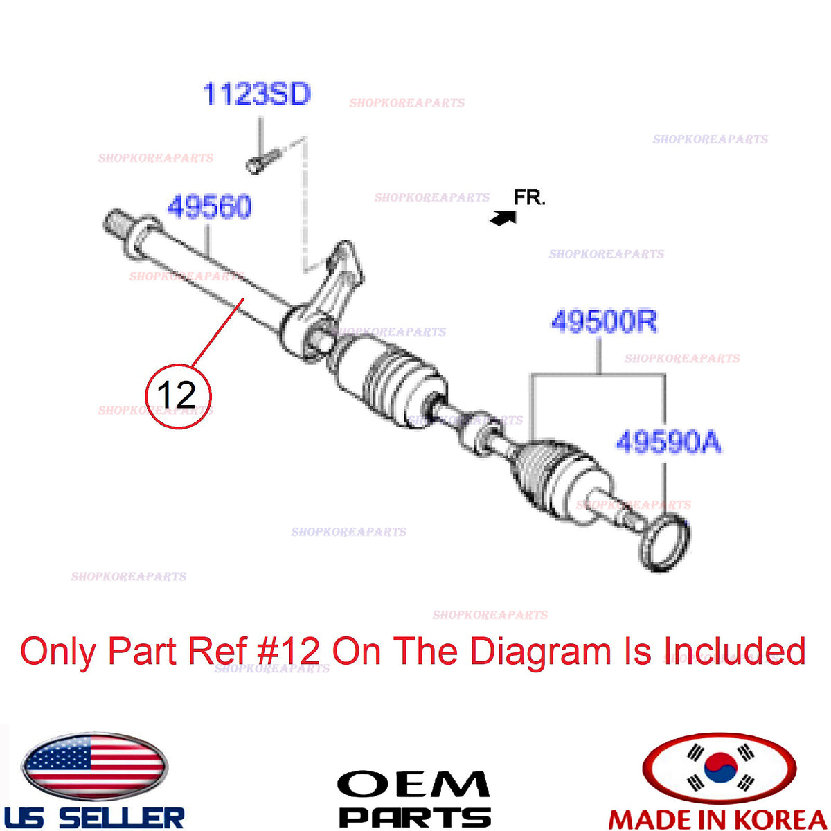 GENUINE Front Axle Half Shaft RIGHT ⭐OEM⭐ Santa Fe Sorento 49560-2P150