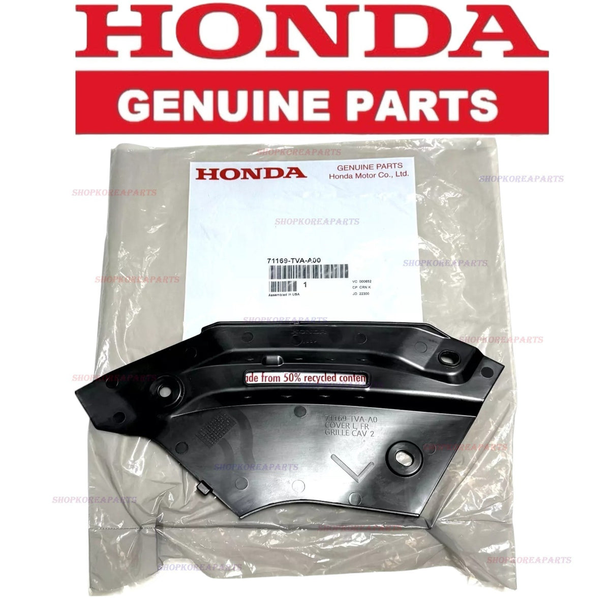 FITS: 18 - 22 HONDA ACCORD FRONT UPPER GRILLE GUARD SHIELD COVER LH OEM NEW