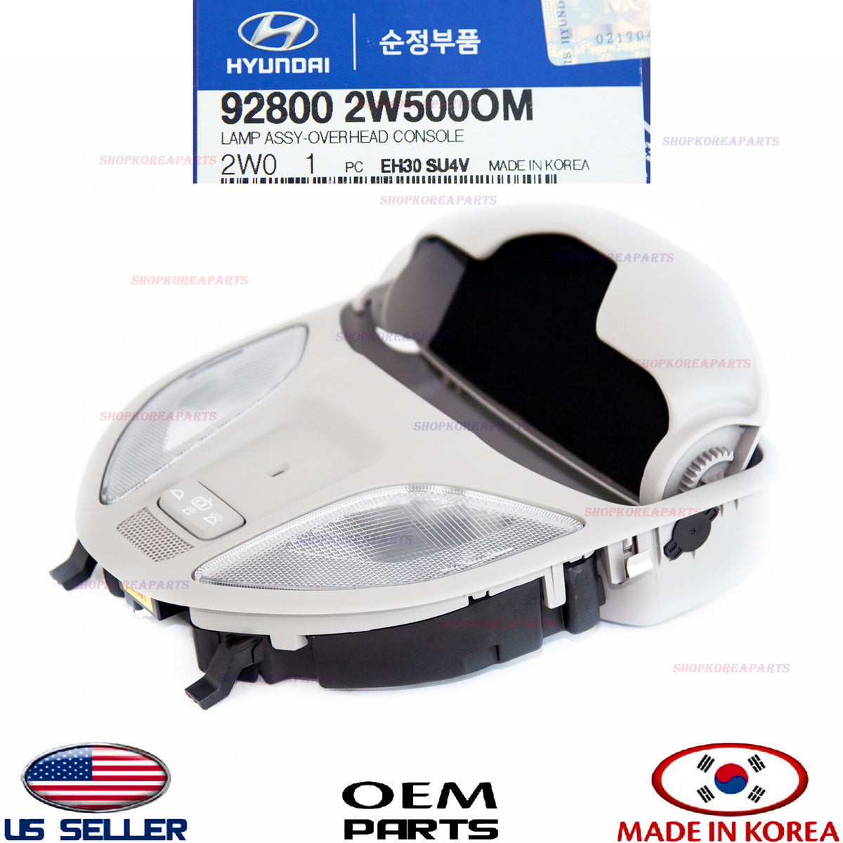 Overhead Console assy Dome Light Lamp Gray ⭐ GENUINE OEM ⭐ Santa Fe 2017-2018