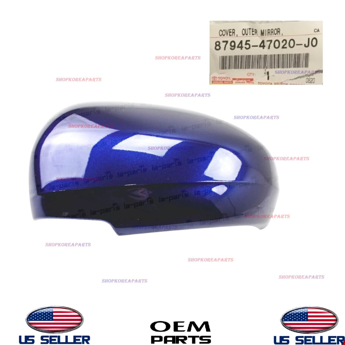 GENUINE OEM LEFT Driver Side Outer Mirror Cover Dark Blue 2010-15 Toyota Prius