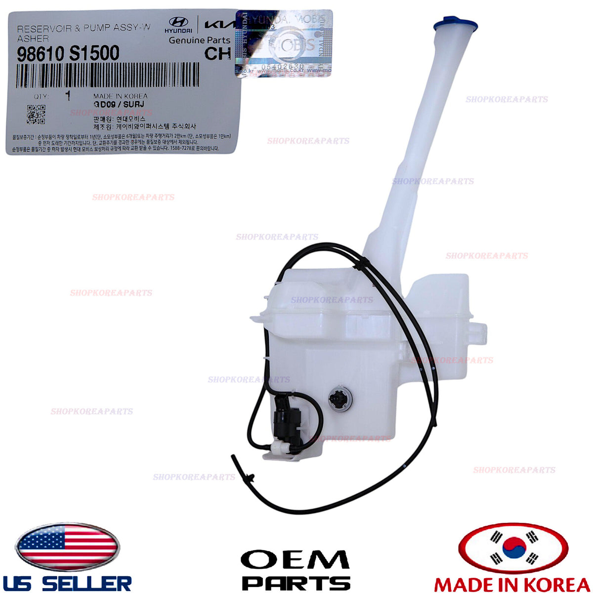 GENUINE OEM Windshield Washer Reservoir Tank & Pump 2021-2023 Hyundai Santa Fe