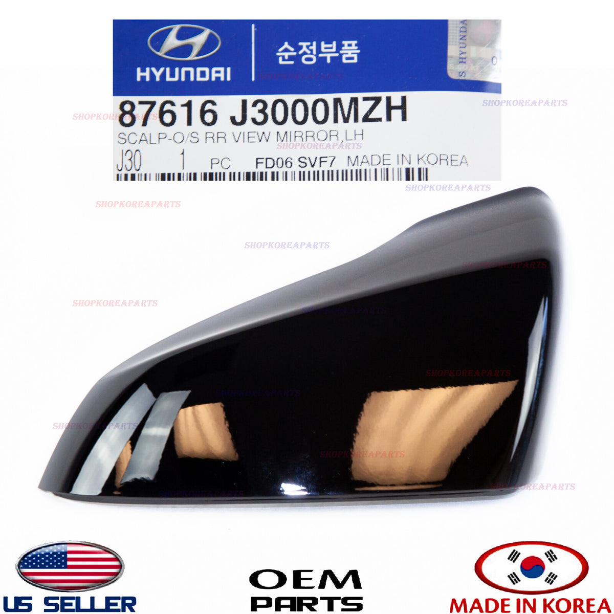 GENUINE Mirror Cover Cap BLACK Driver Side ⭐OEM⭐ HYUNDAI VELOSTER 2019-2021