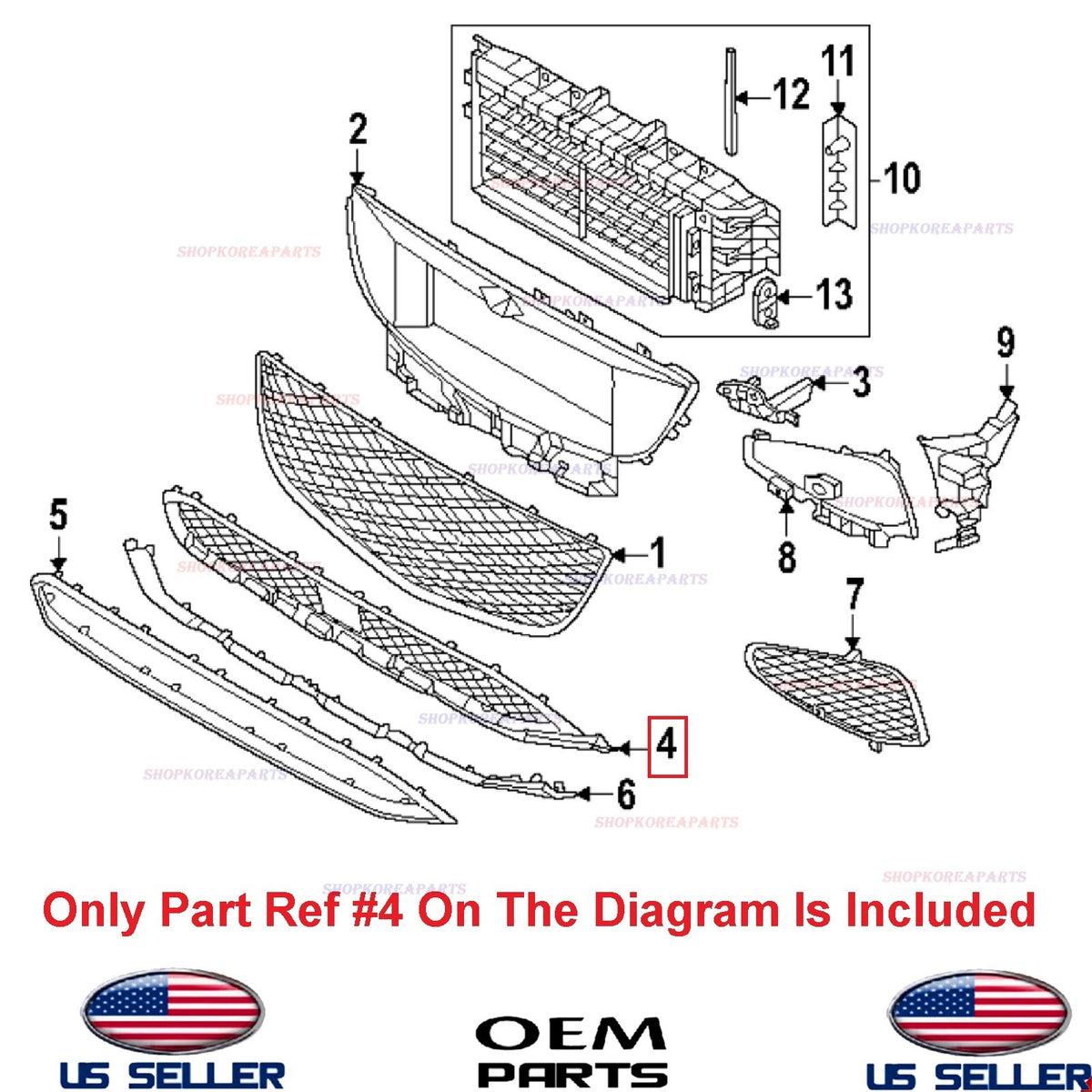 GENUINE OEM Front Bumper Lower Grille 2025-2026 Genesis GV80 86531-T6510EB