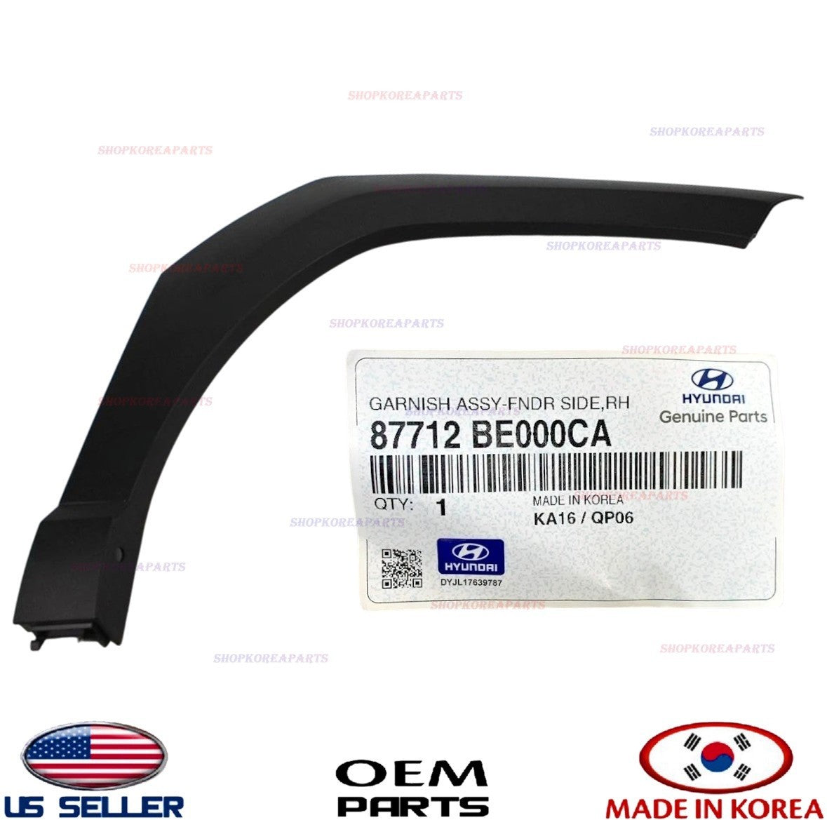 GENUINE Front Fender Wheel Molding RIGHT Passenger OEM⭐ Hyundai Kona 2024-2026