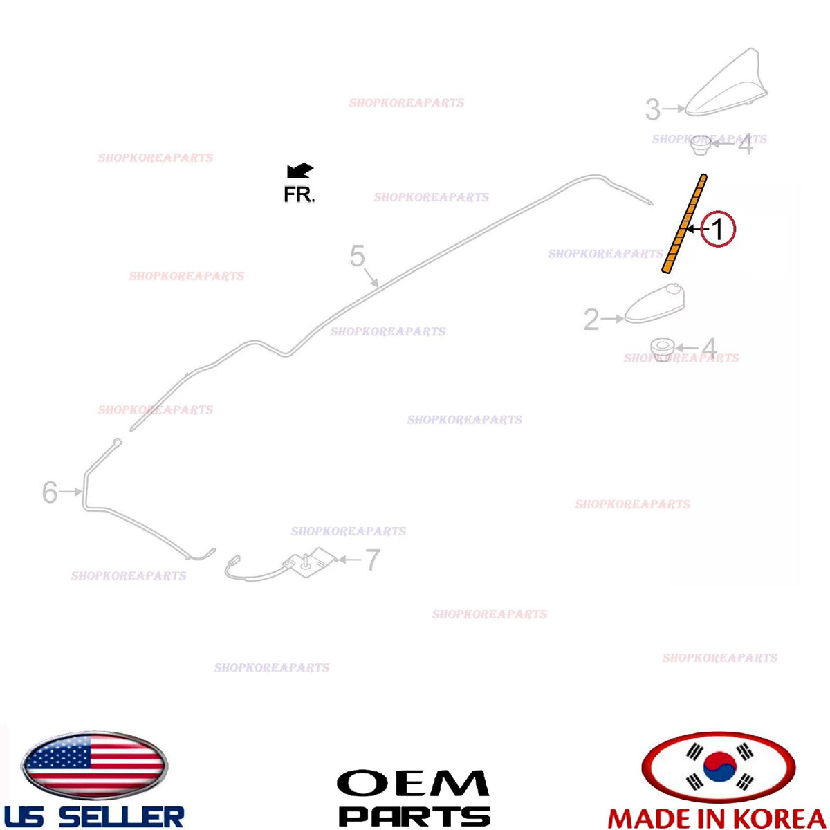 GENUINE Roof Pole Radio Antenna Mast ⭐OEM⭐ Accent 2018-2022 Kona 2018-2021