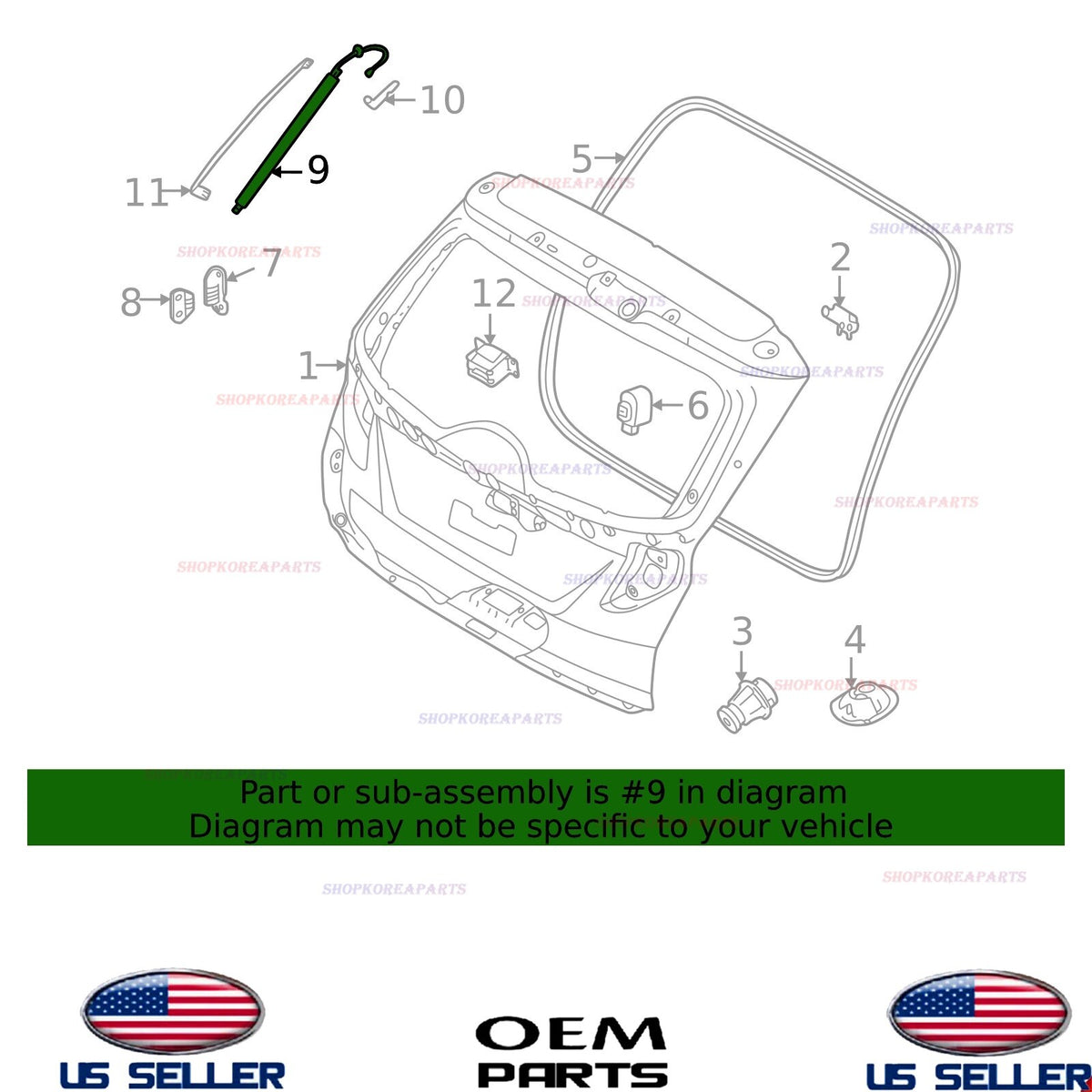 GENUINE OEM Power Tailgate Lift RIGHT Passenger Side 2022-2025 Hyundai Tucson