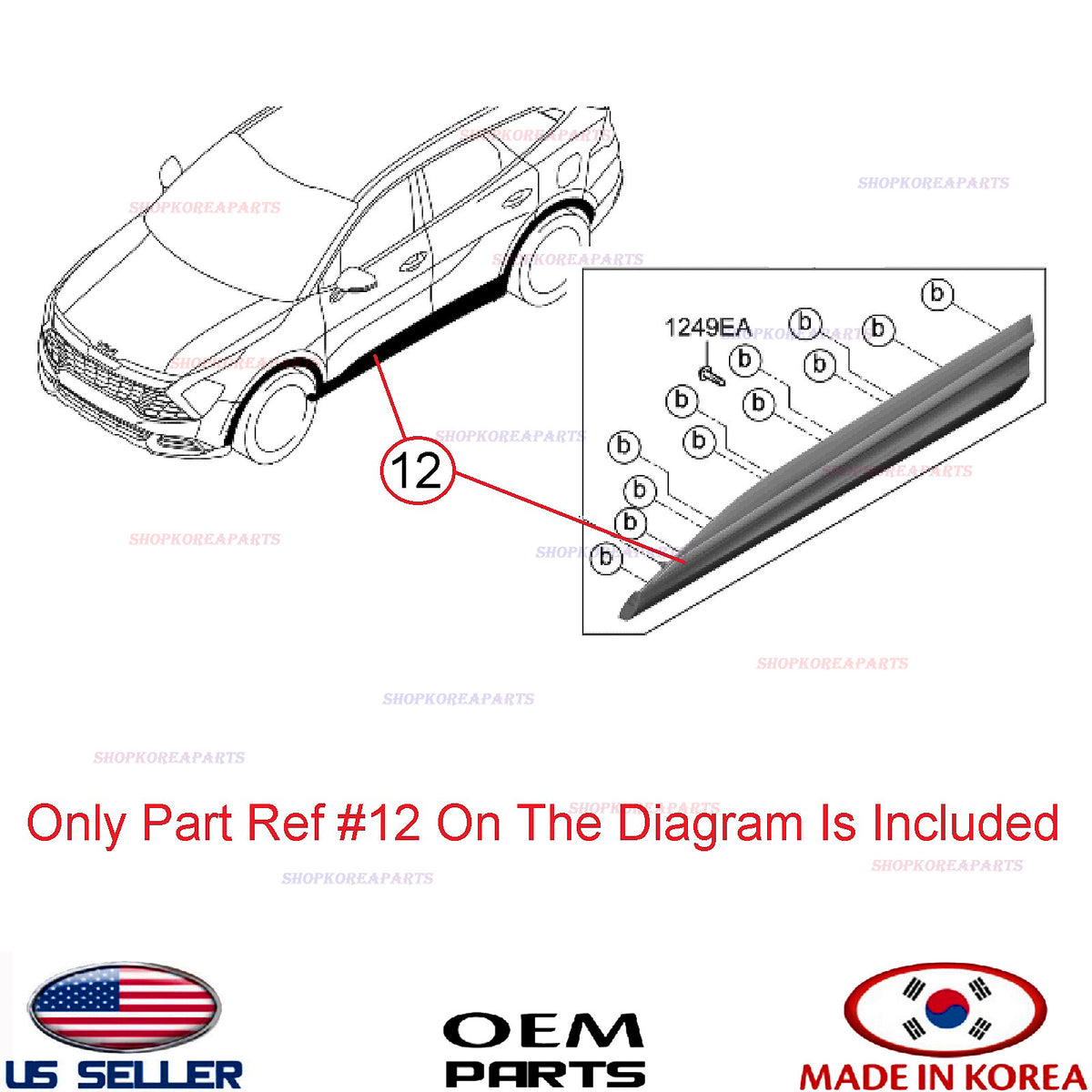 GENUINE Front Door Lower Molding LEFT Driver Side ⭐OEM⭐ Sportage X-Line 2023-25