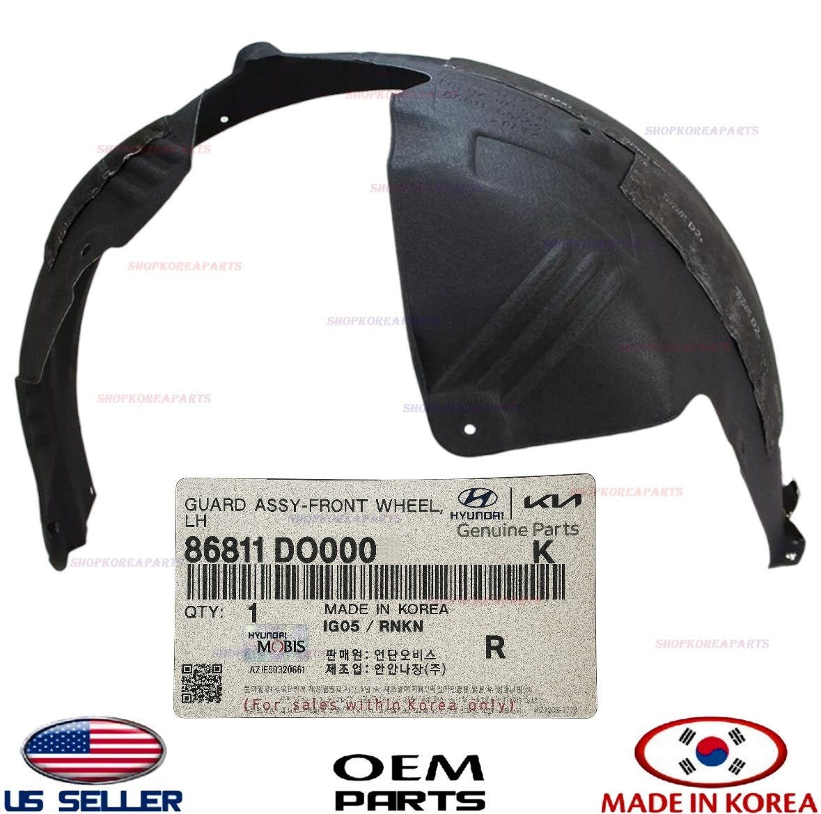 GENUINE Fender Liner Front LEFT Driver Side ⭐OEM⭐ Kia EV9 2024-2026 86811-DO000