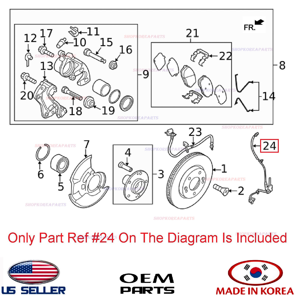 GENUINE ABS Wheel Speed Sensor Front LEFT Driver Side OEM Accent 18-22 Rio 18-23
