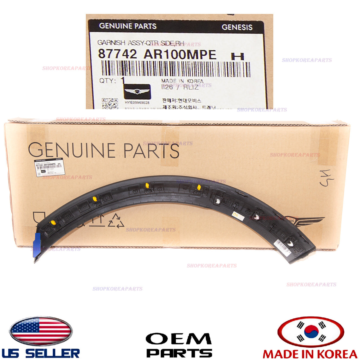 GENUINE Gray Mat Rear Fender Wheel Molding RIGHT Passenger Side GV70 Sport 22-26