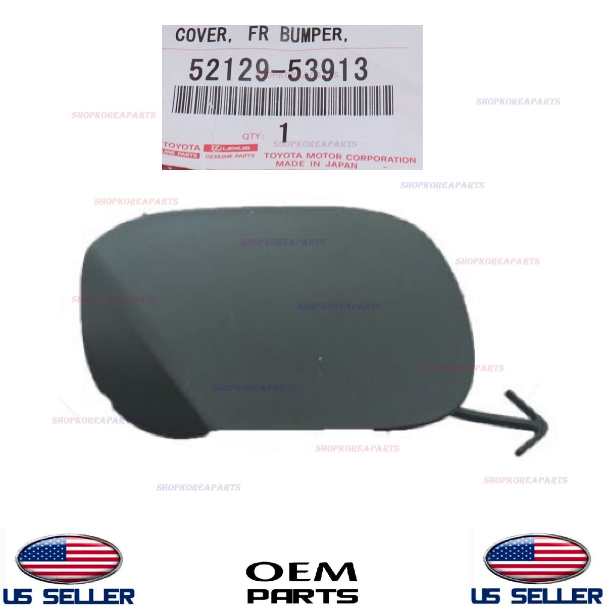 Front Bumper Tow Eye Hook Cap Cover UNPAINTED OEM Lexus IS F-Sport 2014-2016