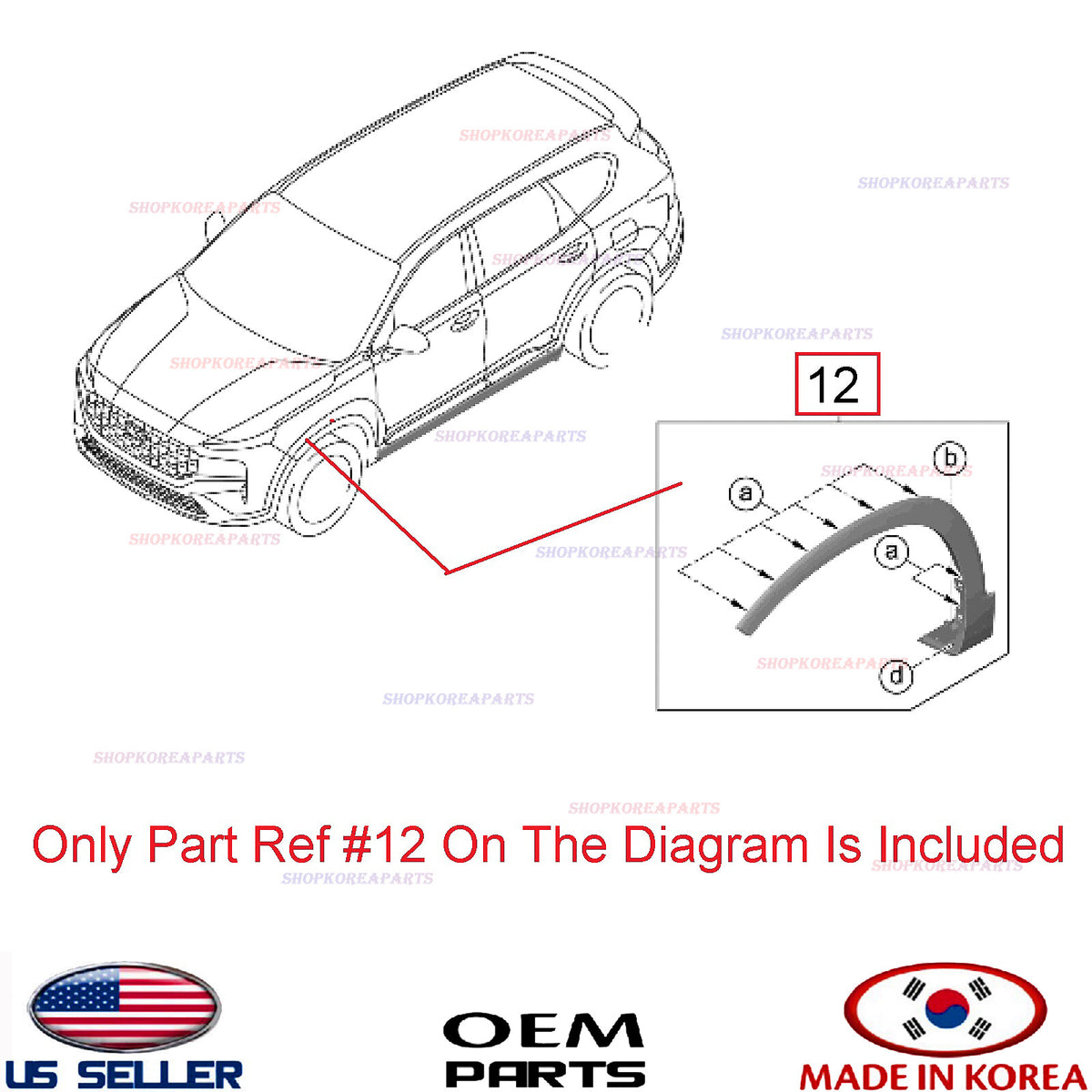 GENUINE Front Fender Wheel Molding LEFT Driver Side ⭐OEM⭐ Santa Fe 2021-2023