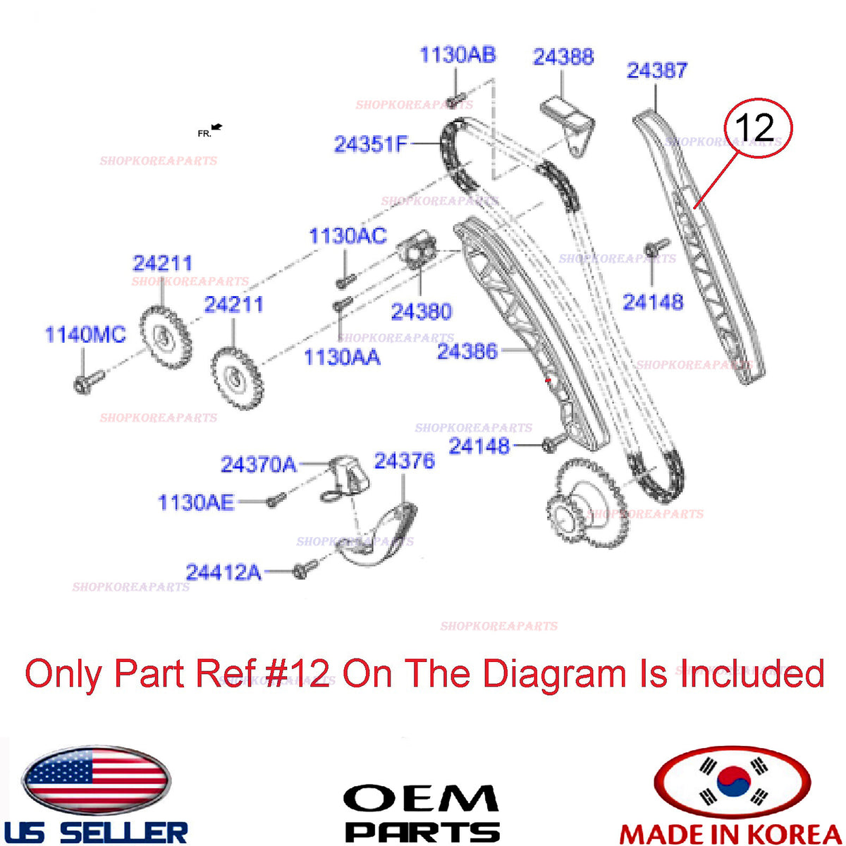GENUINE Engine Timing Chain Guide ⭐OEM⭐ Hyundai 243874A100