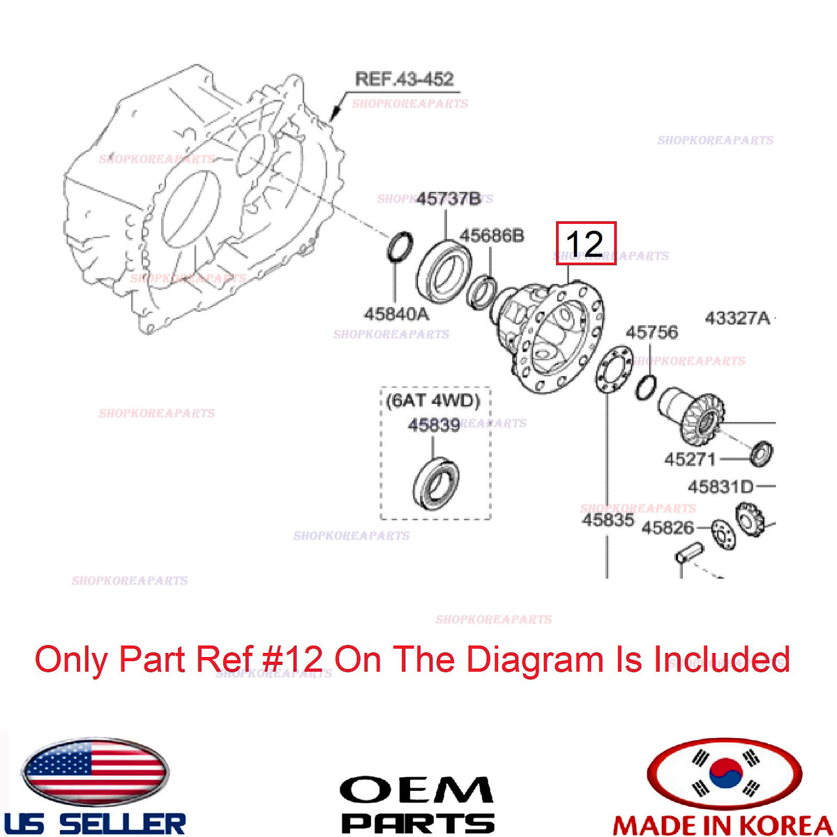 GENUINE Cup Differential Case ⭐OEM⭐ Hyundai Kia 4WD *See Compatibility